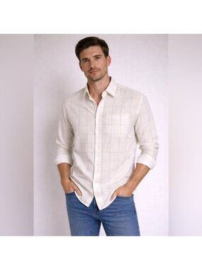 Club Monaco Slim Fit Windowpane Button-Down Shirt L/G